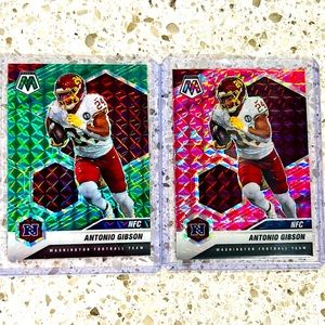 ANTONIO GIBSON MOSAIC PRIZM CARD LOT OF 2 PINK/GREEN NFL 2021 COMMANDERS